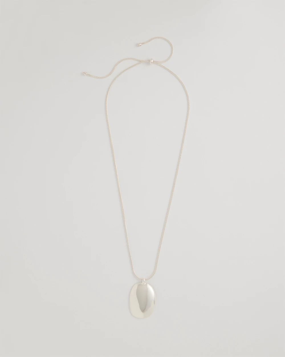 Adjustable Silvertone Pendant Necklace