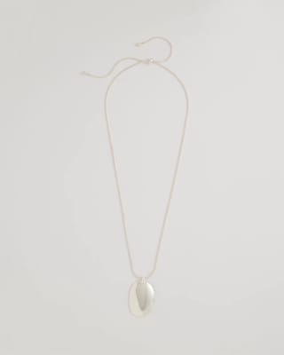 Adjustable Silvertone Pendant Necklace