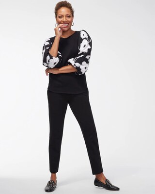 Zenergy Floral Print Sleeve Top