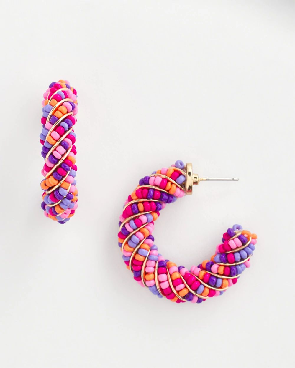 No Droop® Seed Bead Hoop Earrings