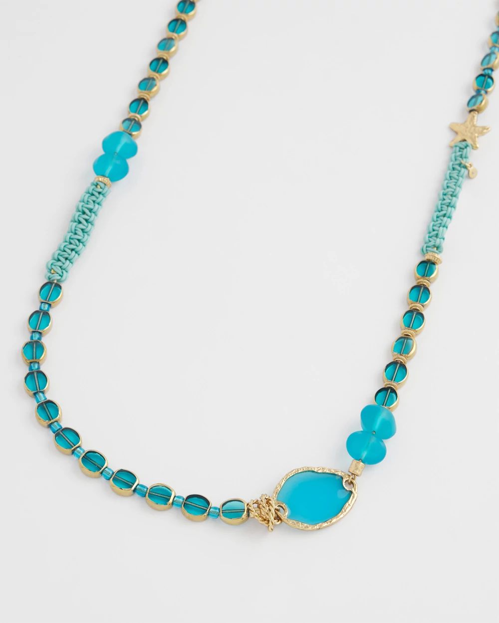 Sea Blue Single-Strand Necklace