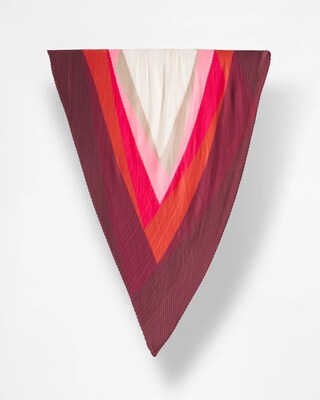 Pleated Colorblock Print Scarf click to view larger image.