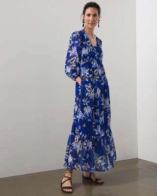 Floral Clip Dot Maxi Dress