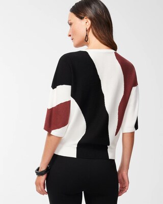 Abstract Print Intarsia Sweater