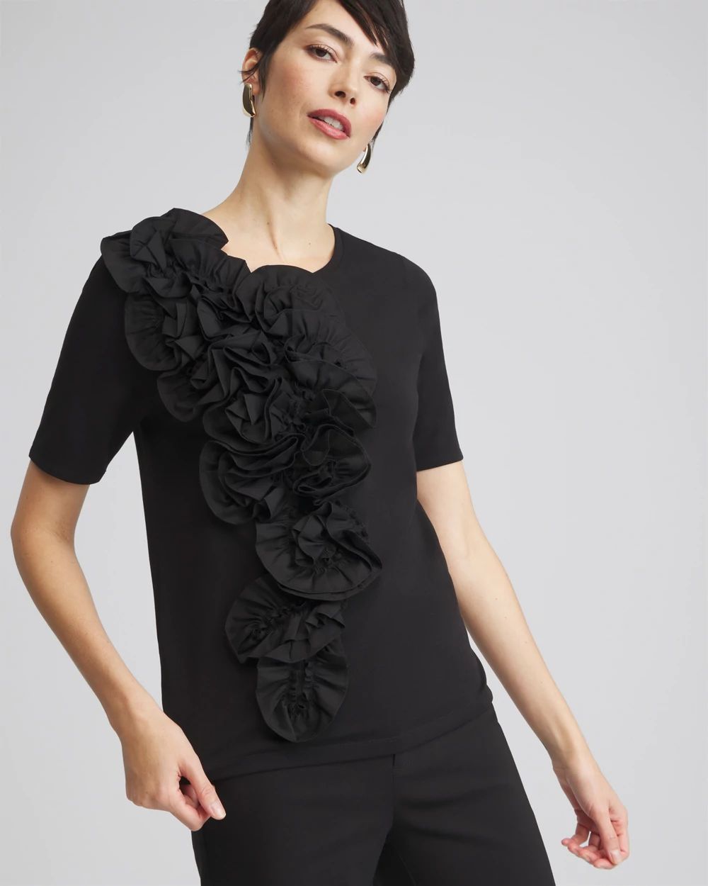 3D Ruffle Front Tee