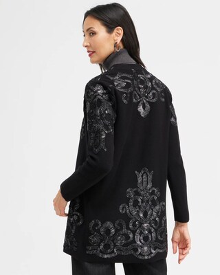 Foil Soutache Cardigan Sweater