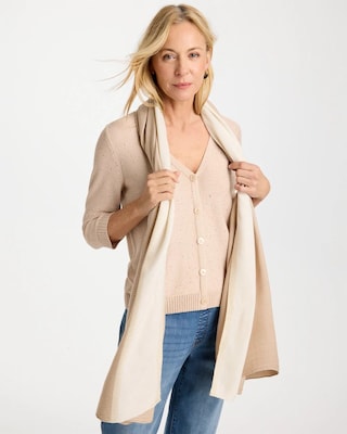 Ombre Pleated Oblong Scarf click to view larger image.