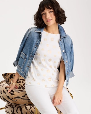 Stamped Pima Elbow Sleeve Tee click to view larger image.