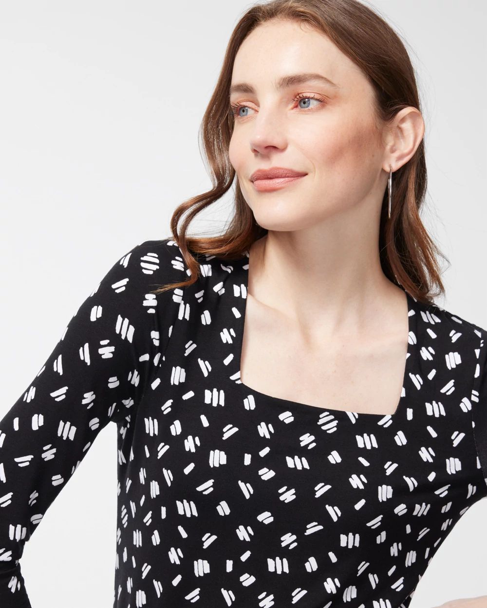 Touch of Cool Print Square Neck Tee click to view larger image.