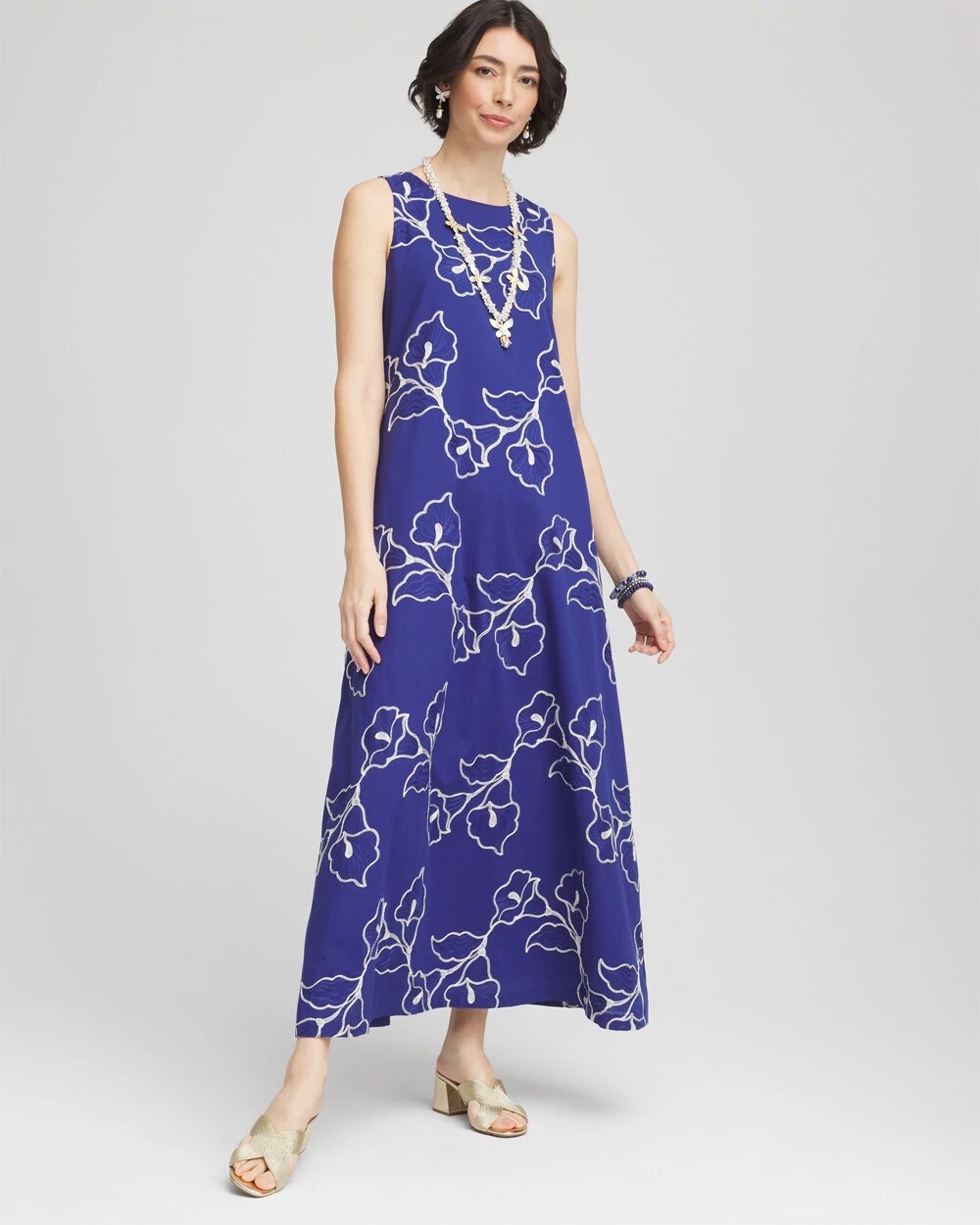 knee length dresses for ladies Sleeveless embroidered tiered maxi dress – Reistor