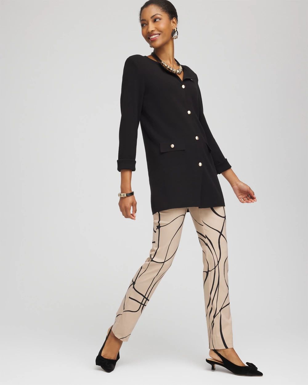 Brigitte™ Golden Leaf Slim Full-Length Pants click to view larger image.