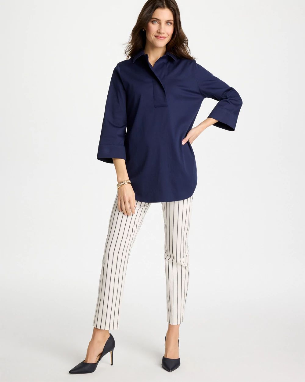 No Iron™ Stretch Popover Tunic click to view larger image.
