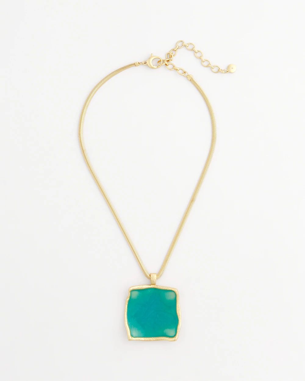 Gold-Tone Square Pendant Necklace