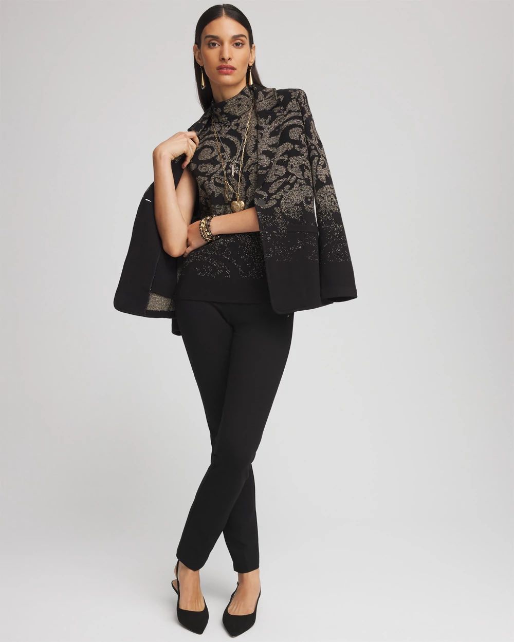Jacquard Mockneck Sweater Tank
