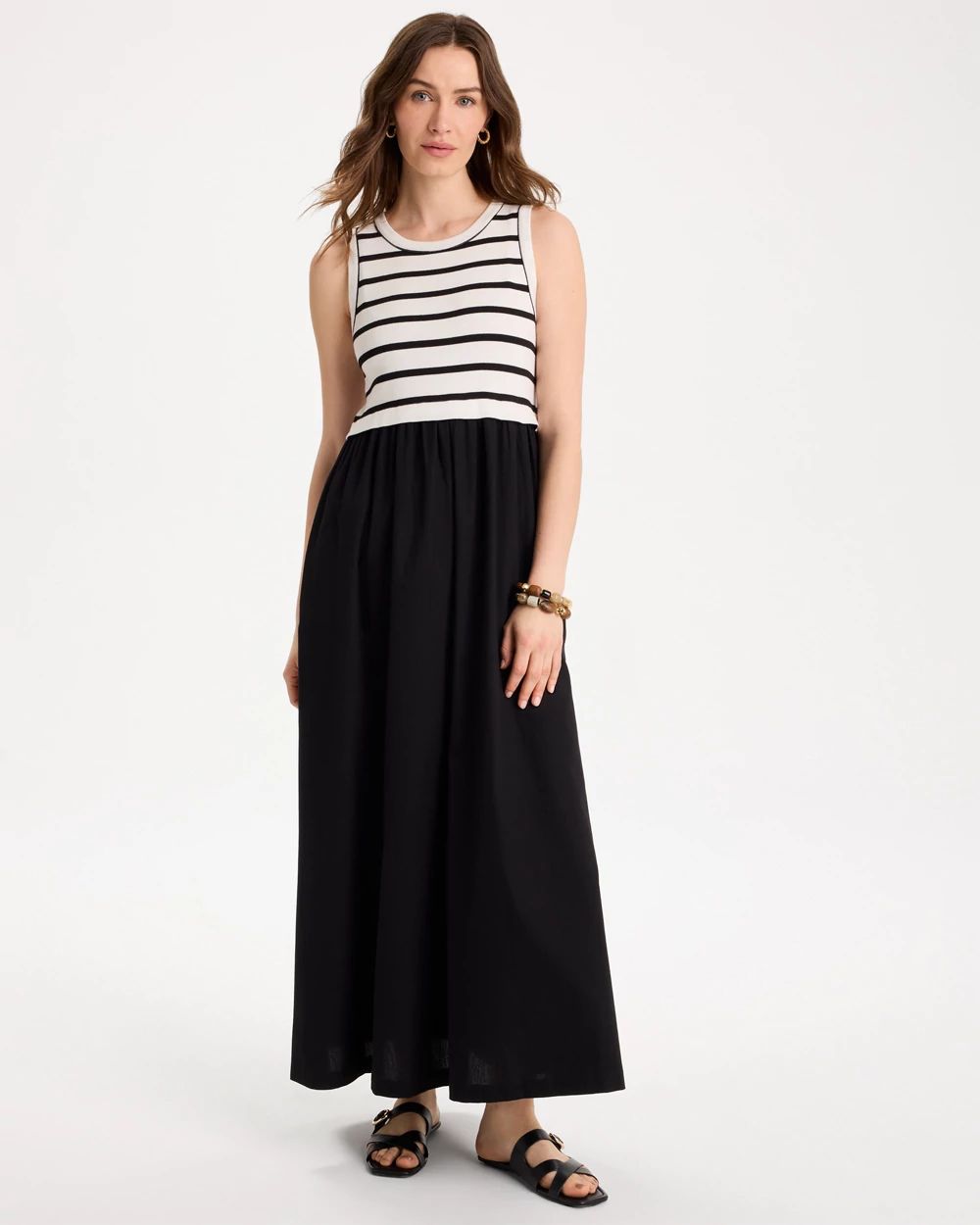 Poplin Cotton Rib Mix Dress