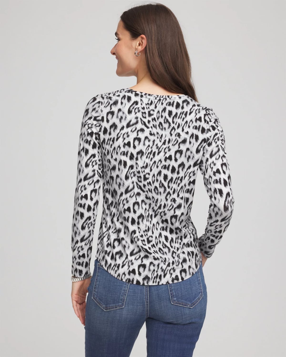 Chico's Touch Of Cool V-neck Layering Tee In Denim In Multi