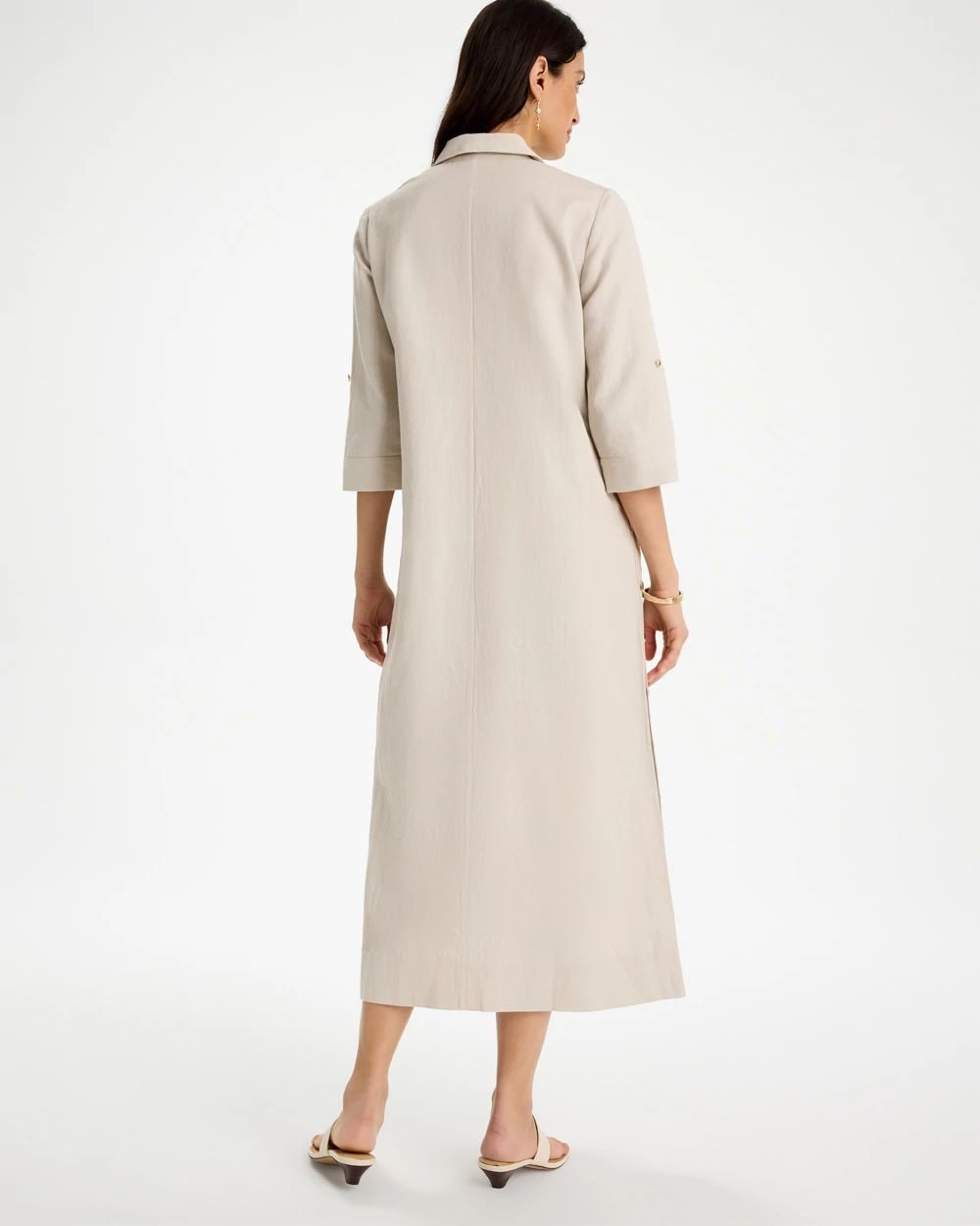 Embellished Linen Dress