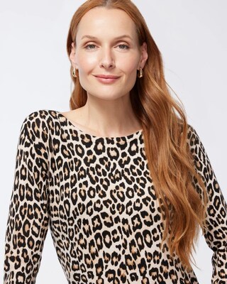 Spun Rayon Leopard Printed Pullover