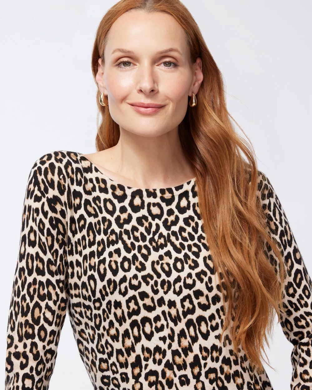 Spun Rayon Leopard Printed Pullover