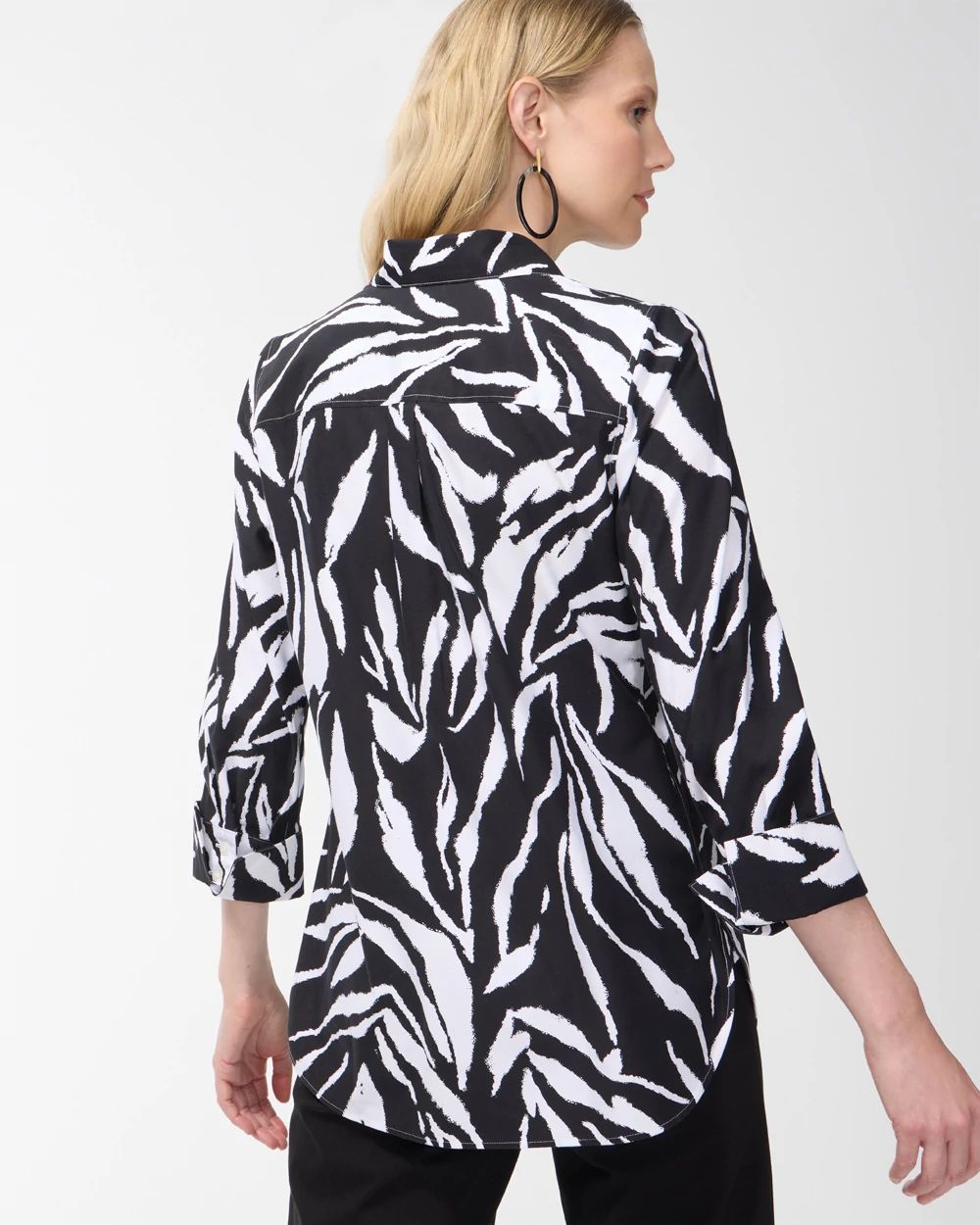 No Iron Stretch Zebra 3/4 Sleeve Shirt