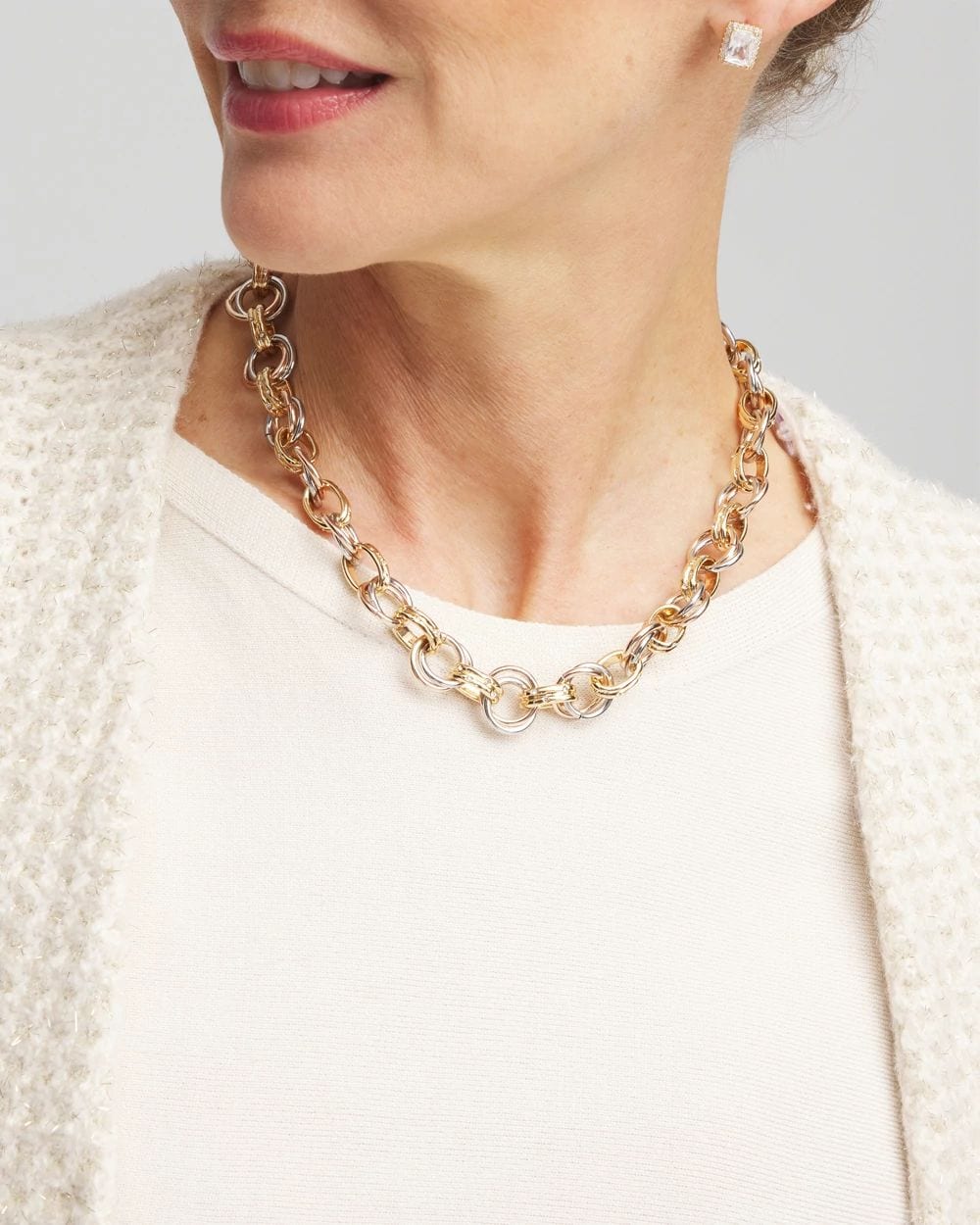 Convertible Tri-Tone Short Necklace click to view larger image.