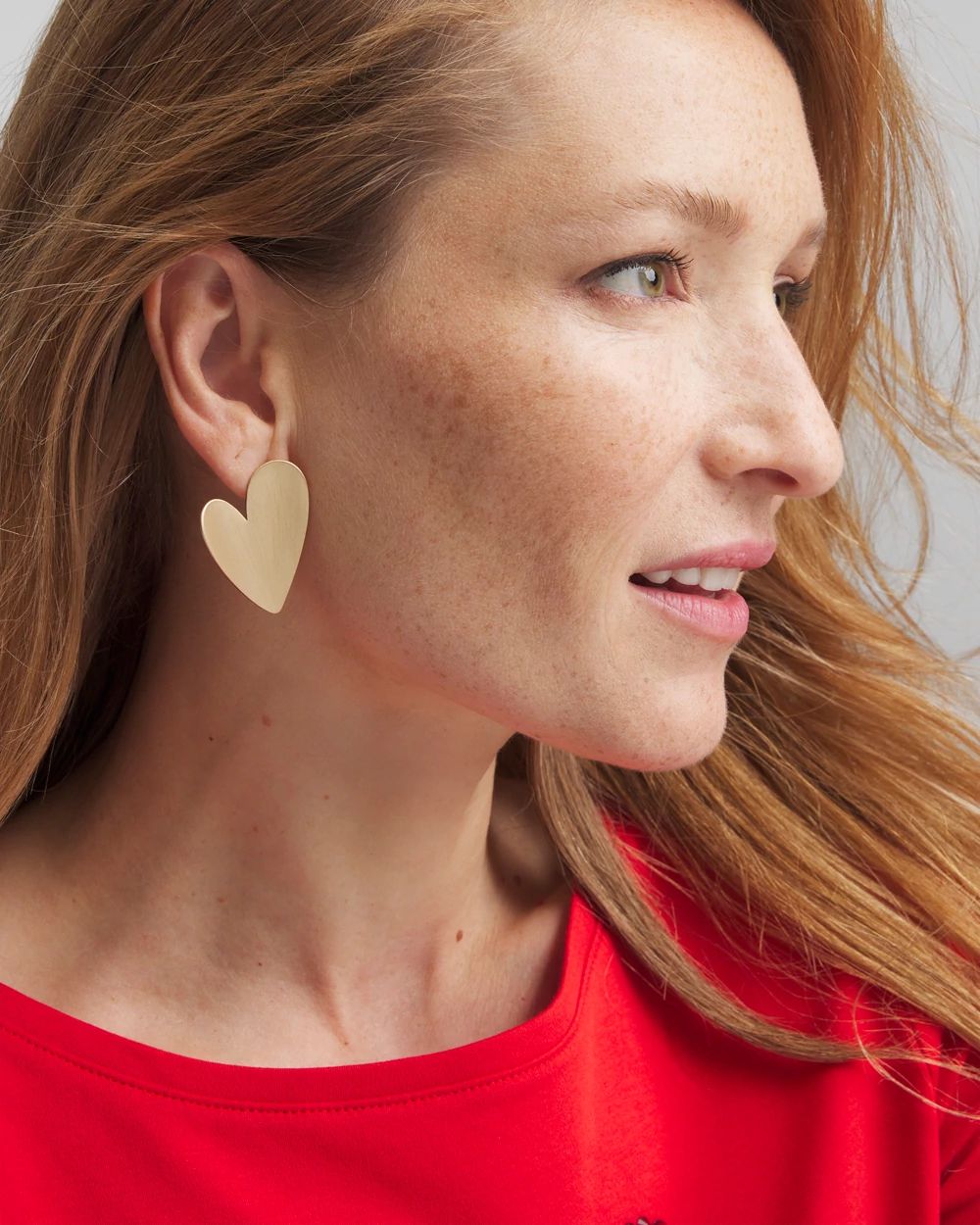 Gold-Tone Stud Heart Earrings