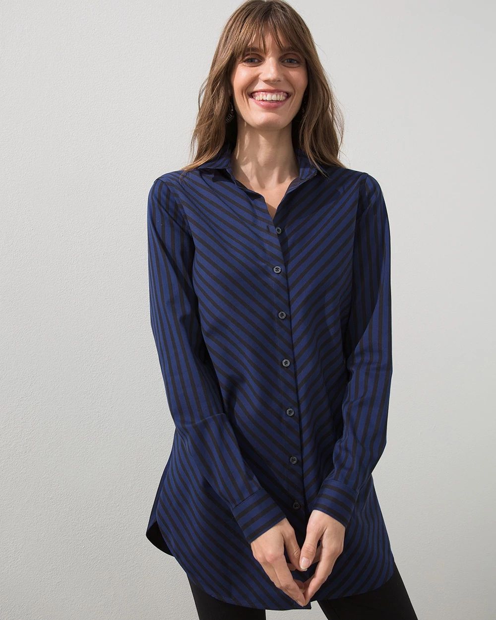 No Iron™ Stretch Imperial Stripe Tunic