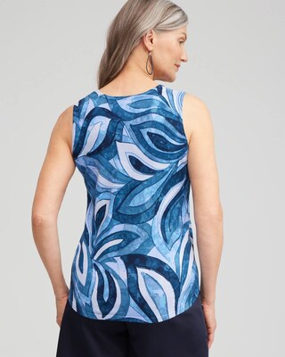 Spun Rayon Leaf Print Tank