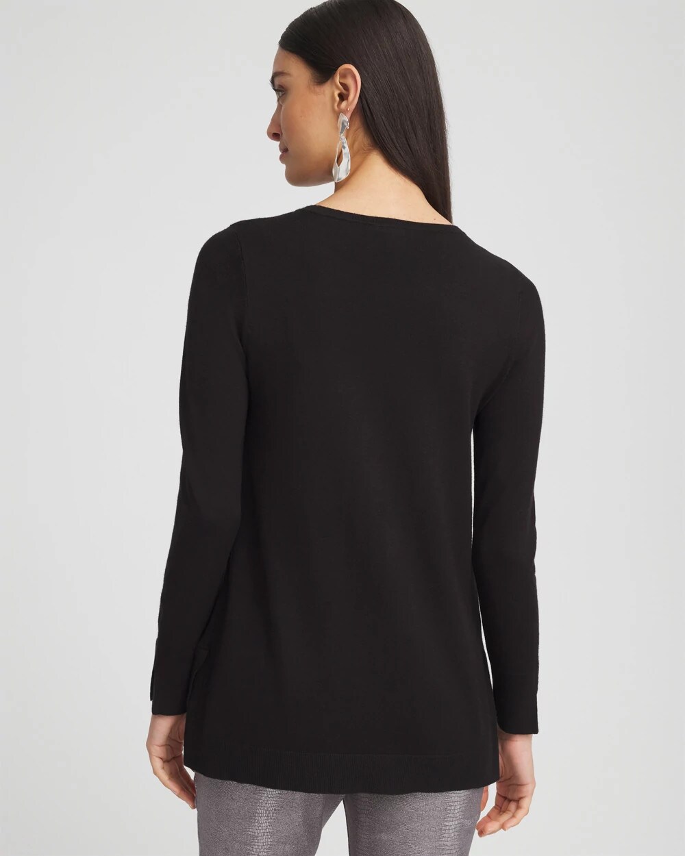 Embellished Crew Neck Sweater Tunic