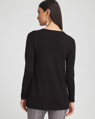 Embellished Crew Neck Sweater Tunic click to view larger image.