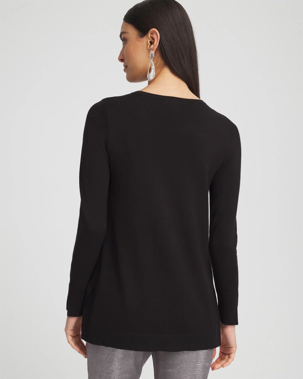 Embellished Crew Neck Sweater Tunic click to view larger image.