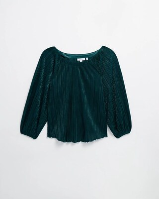 Green Metallic Crinkle Tee