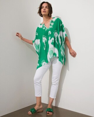 Embellished V-neck Poncho
