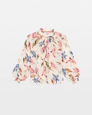Clip Dot Floral Popover Blouse click to view larger image.