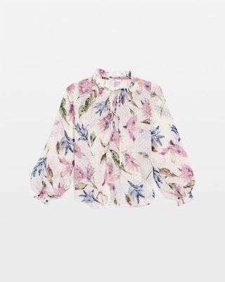 Clip Dot Floral Popover Blouse click to view larger image.