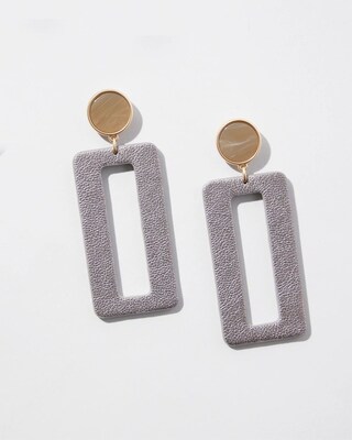 Rectangle Drop Hoop Earrings