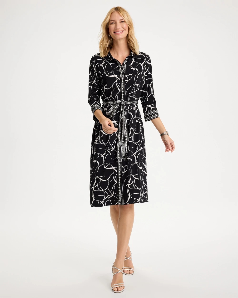 Ponte Printed Shirtdress