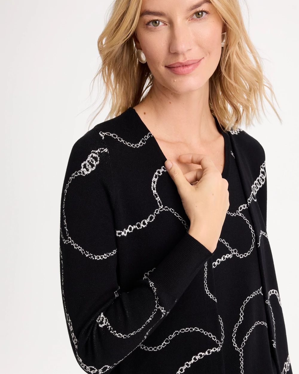 Ella Gilded Long-Sleeve Cardigan click to view larger image.