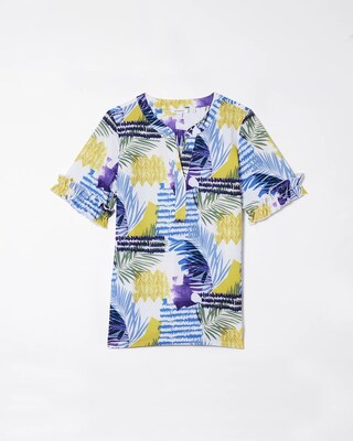 Zenergy UPF Neema Coastal Ruffle Sleeve Top