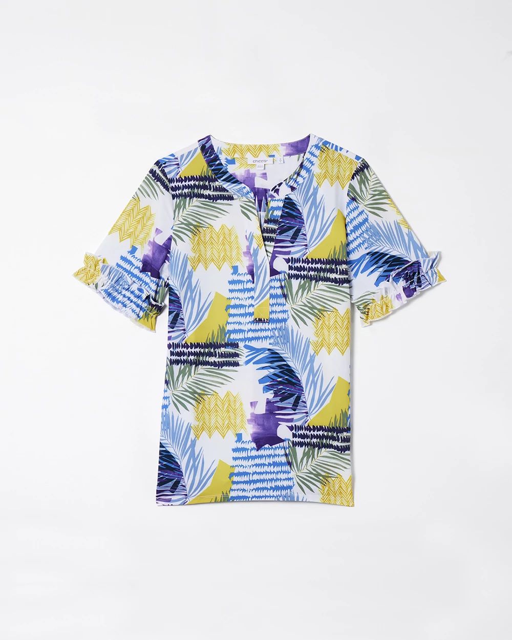 Zenergy UPF Neema Coastal Ruffle Sleeve Top