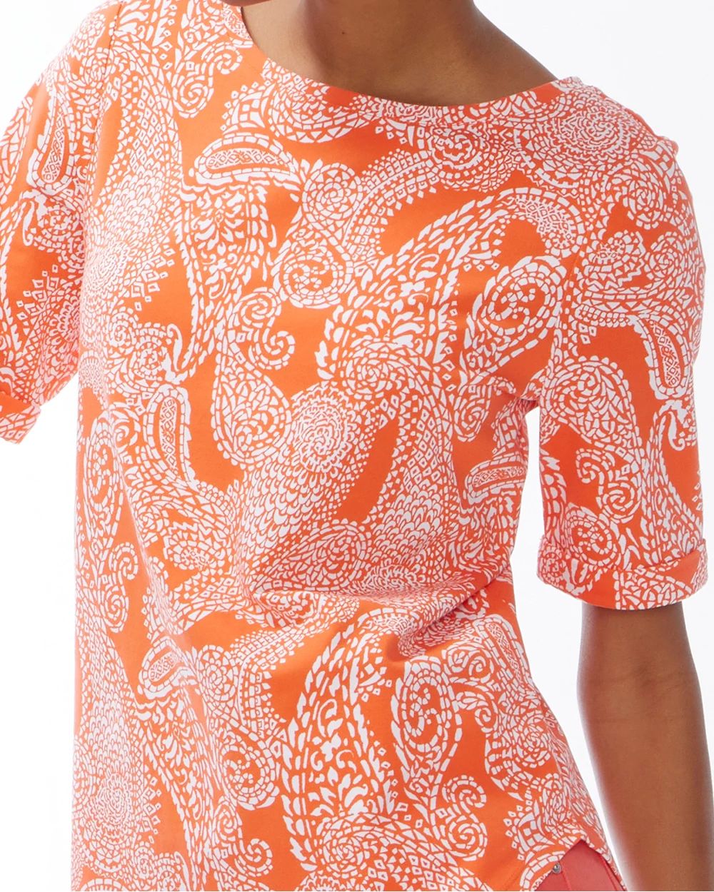 Cotton Stretch Paisley Perfect Tee