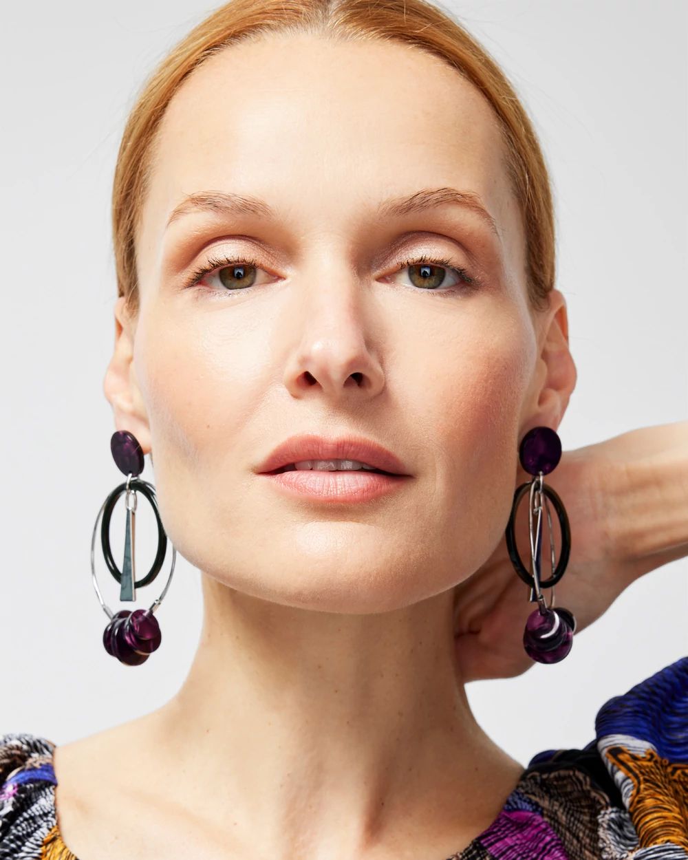 Purple Orb Drop Earrings