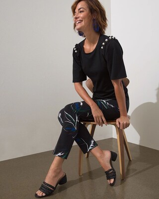 Brigitte Floral Slim Ankle Pants