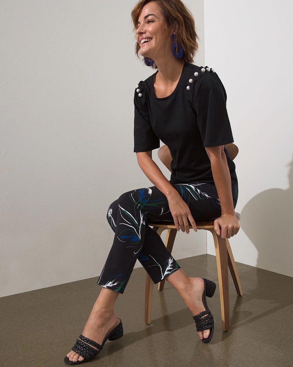 Brigitte Floral Slim Ankle Pants