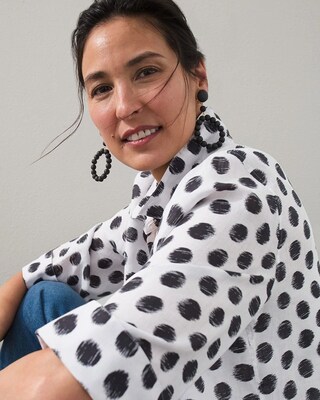No-Iron Linen Dot Shirt