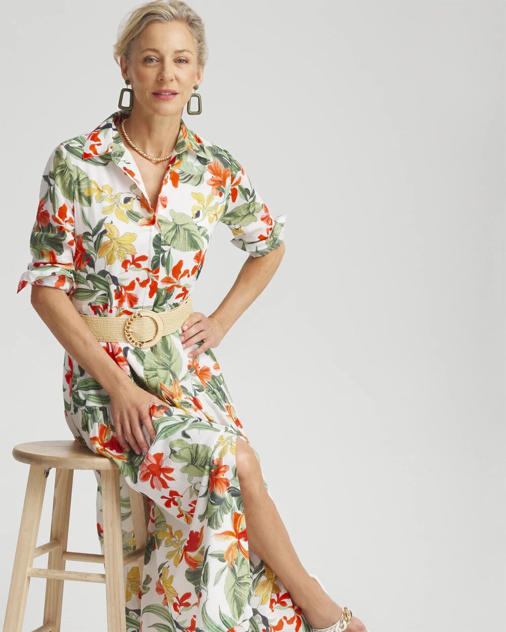 Silk Blend Orchid Shirt Dress
