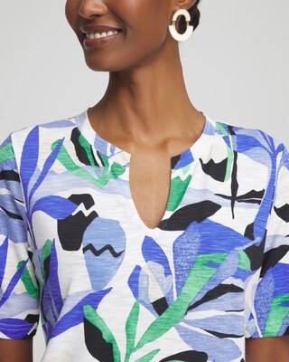 Floral Notch Neck Tee