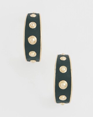 No Droop® Green & Gold Hoop Earrings click to view larger image.