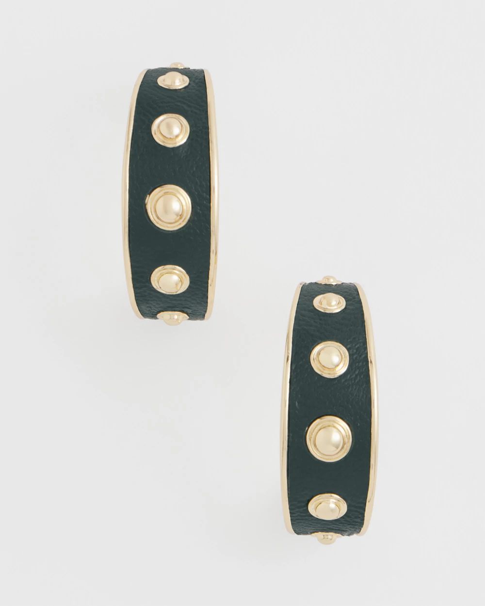 No Droop® Green & Gold Hoop Earrings click to view larger image.