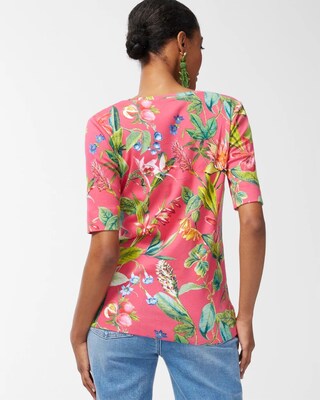 Pima Floral Everyday V-Neck Tee